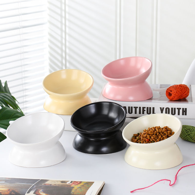 Wholesale Ceramic Solid Color Pet Cat Dog Bowls Feeder