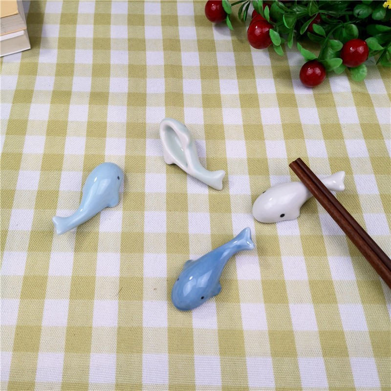 Wholesale Ceramic Whale Chopstick Holder Japanese Style