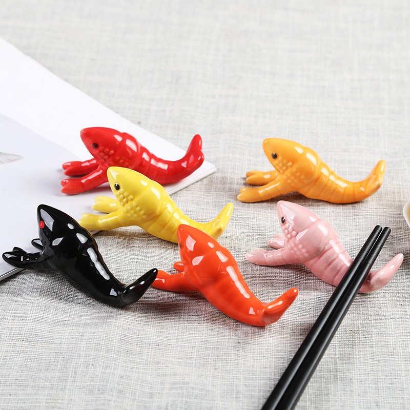 Wholesale Ceramic Lobster Chopstick Holder Rest Solid Color