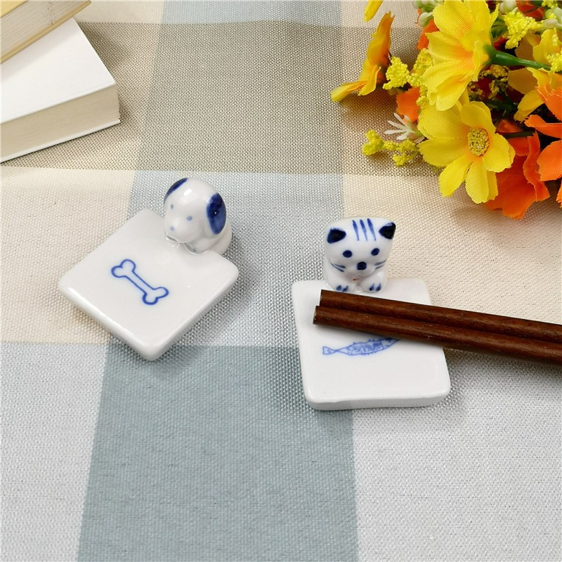 Wholesale Ceramic Cat Dog Chopstick Rest Holder Hand Painted