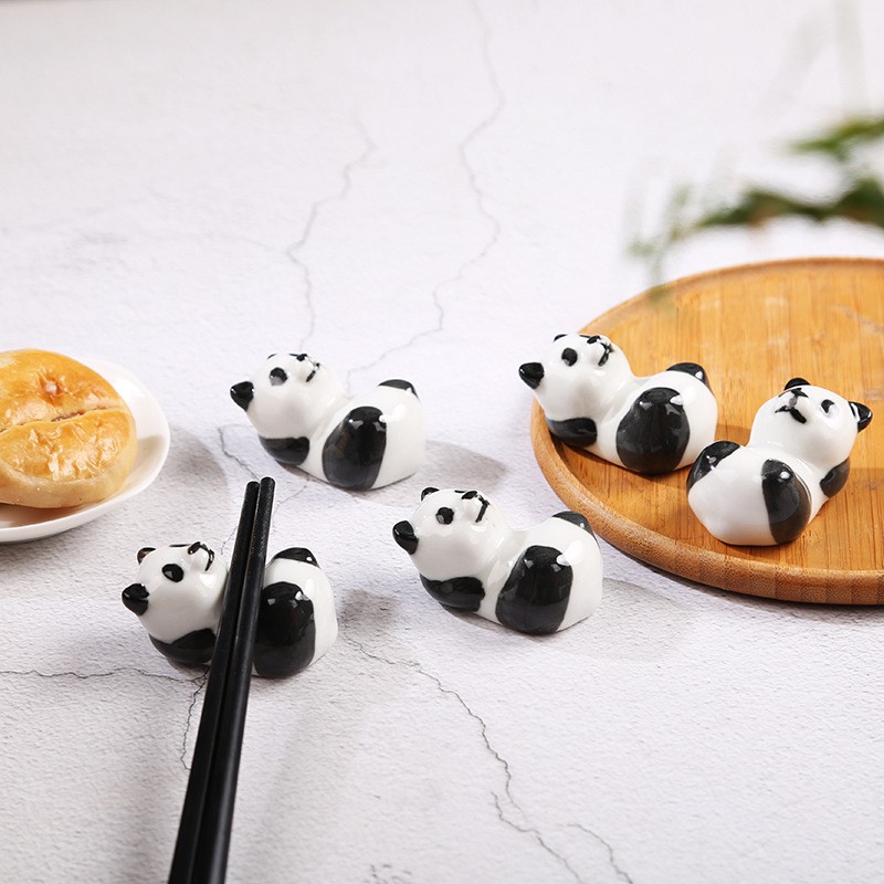 Wholesale Ceramic Lazy Panda Chopstick Rest Holder