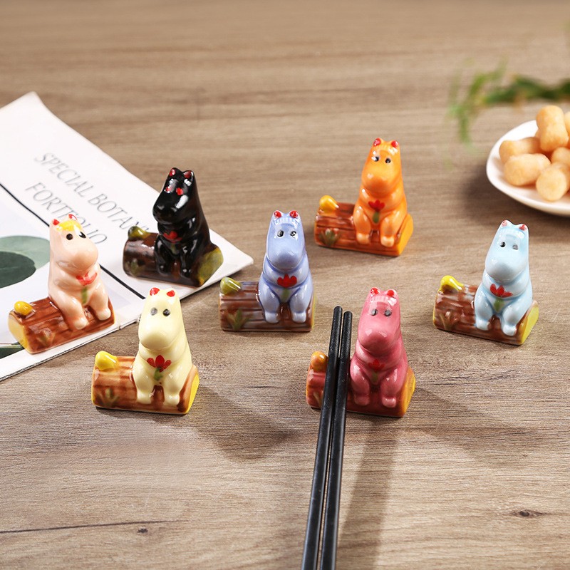 Wholesale Ceramic Hippopotamus Chopstick Rest Hand Painted