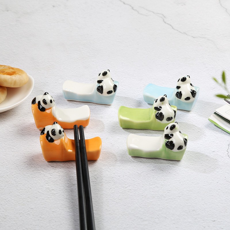 Wholesale Ceramic Panda Chopstick Rest Chinese Style