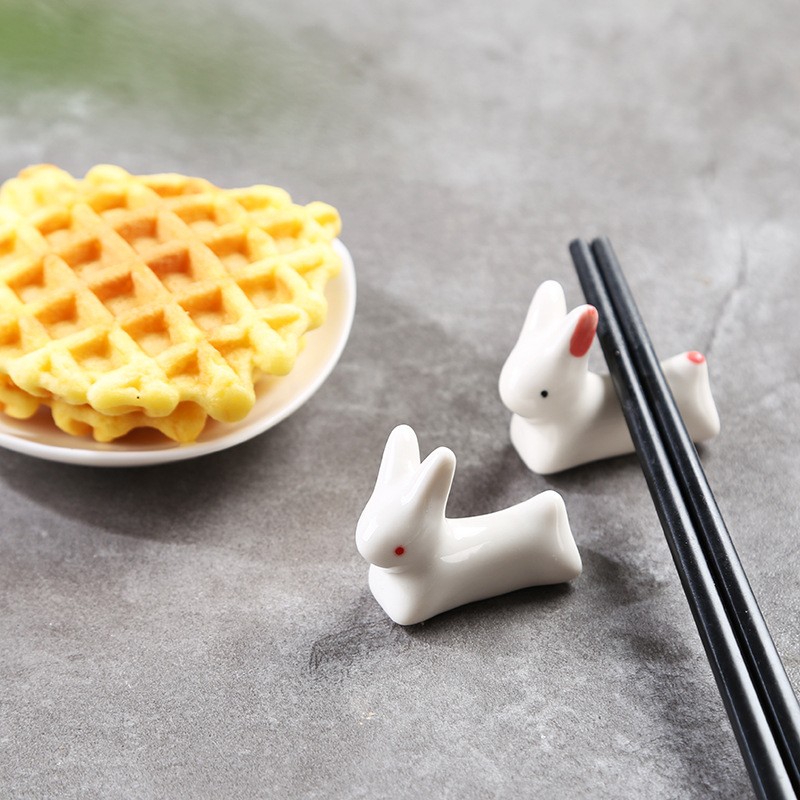 Wholesale Ceramic Clever Rabbit Chopstick Rest Holder