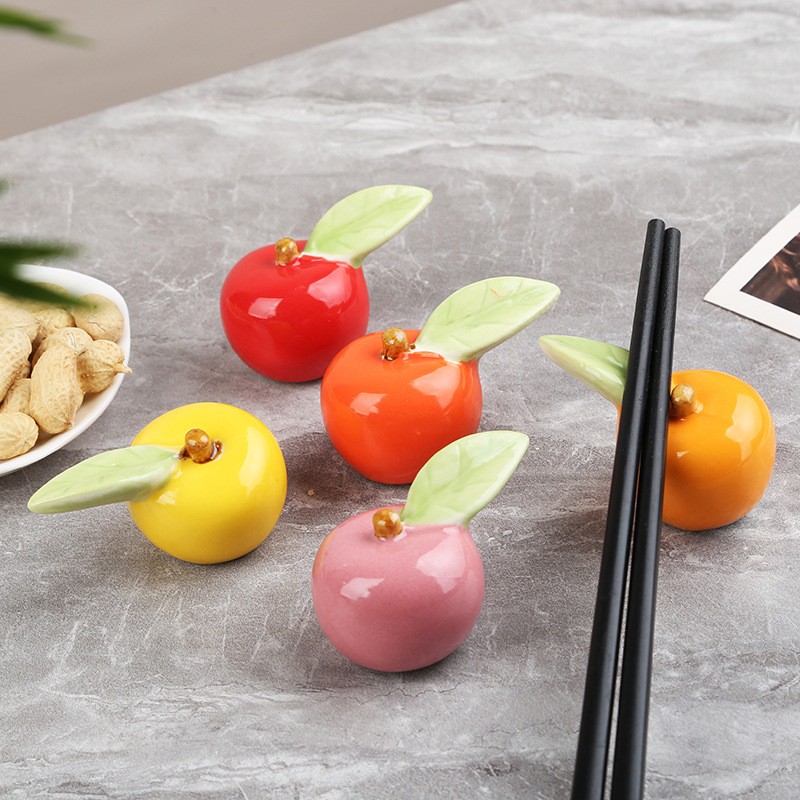 Wholesale Ceramic Apple Chopstick Rest Holder