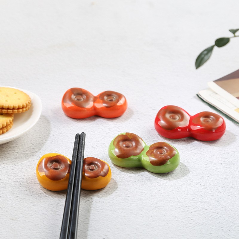 Wholesale Ceramic Persimmon Chopsticks Rest Holder