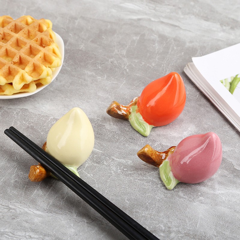 Wholesale Ceramic Peach Chopsticks Rest Holder