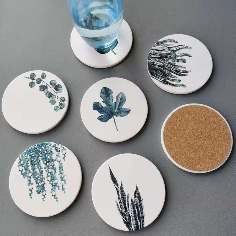 Wholesale Ceramic Coaster Summer Leaf Design