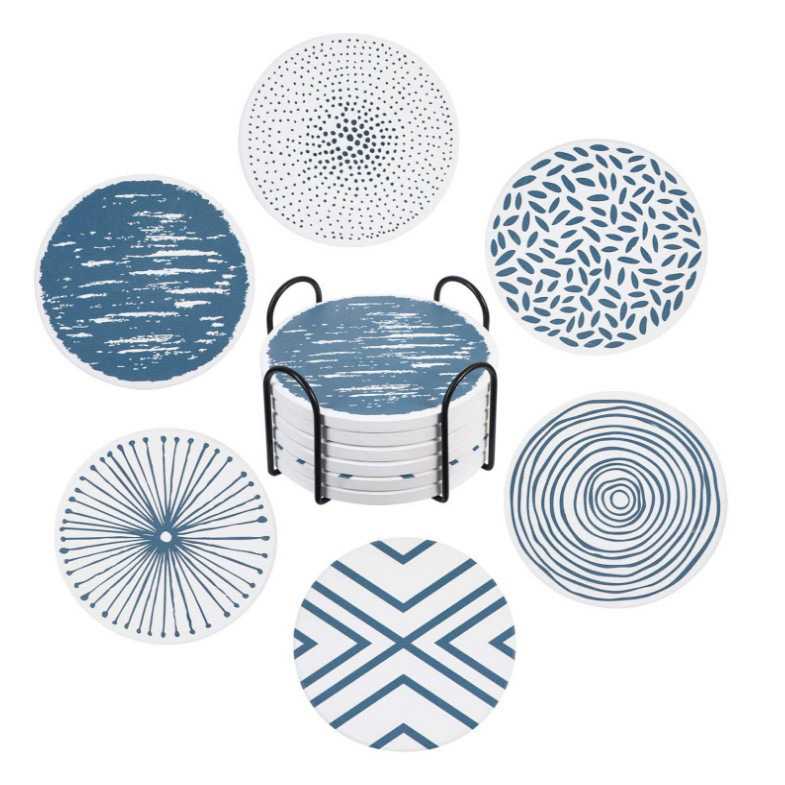Wholesale Ceramic Coaster Geometric Patterns Design