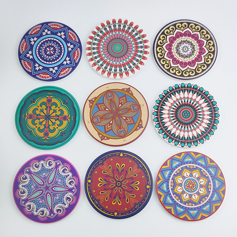 Wholesale Ceramic Coaster Mandala Patterns Design