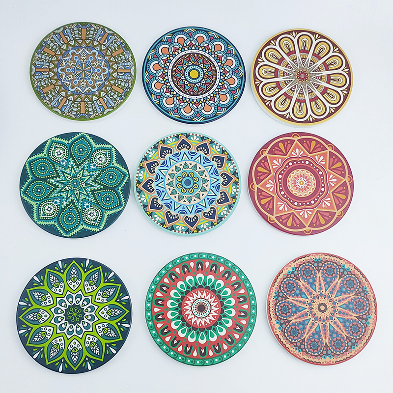 Wholesale Custom Ceramic Coaster Mandala More Design