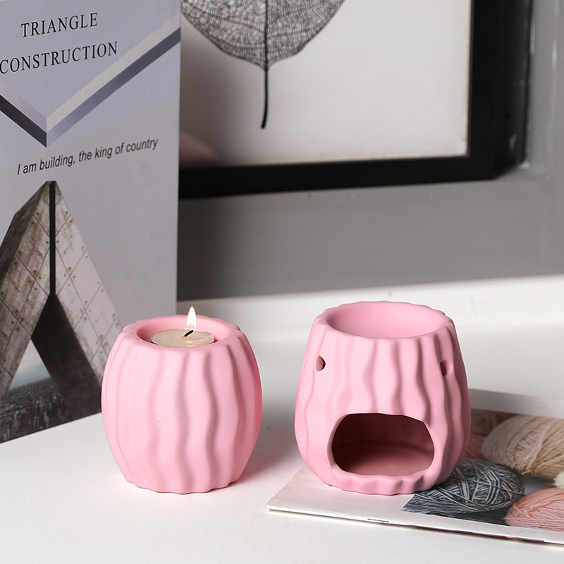 Wholesale Custom Ceramic Rubber Solid Pink Candle T Light Holder