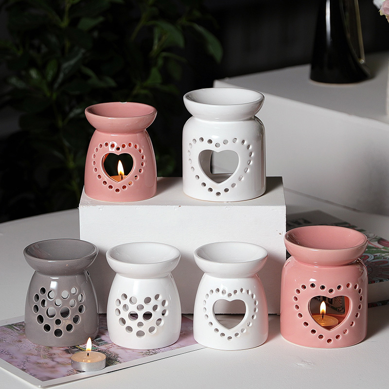 Wholesale Ceramic Hollow Heart Candle T Light Holder More Colors 