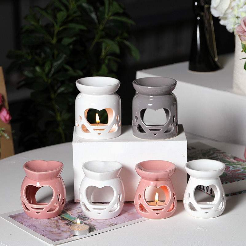 Wholesale Ceramic Hollow Heart More Colors Candle T Light Holder