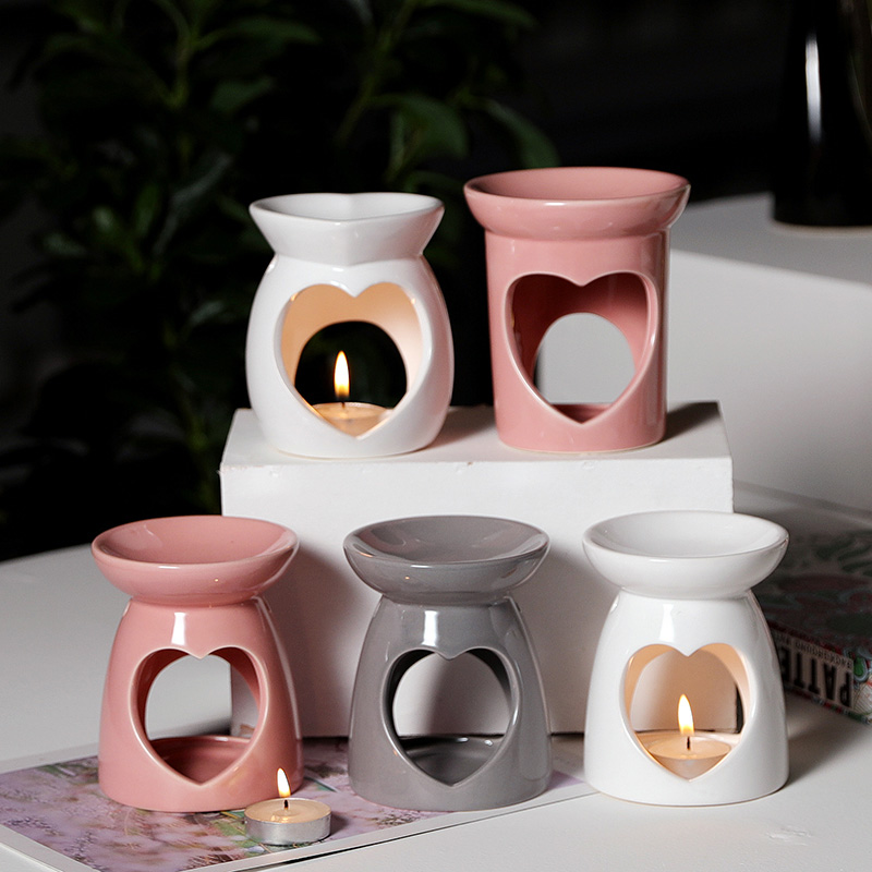 Wholesale Ceramic Heart Shape More Colors Candle T Light Holder