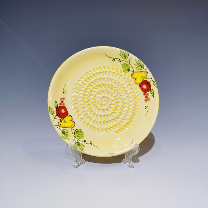 Wholesale Custom Design Ceramic Garlic Grater Plate Pearl Apple