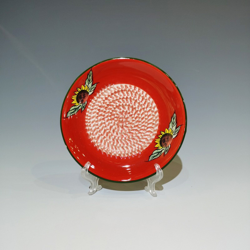 Wholesale Custom Design Ceramic Garlic Grater Plate Sunflower