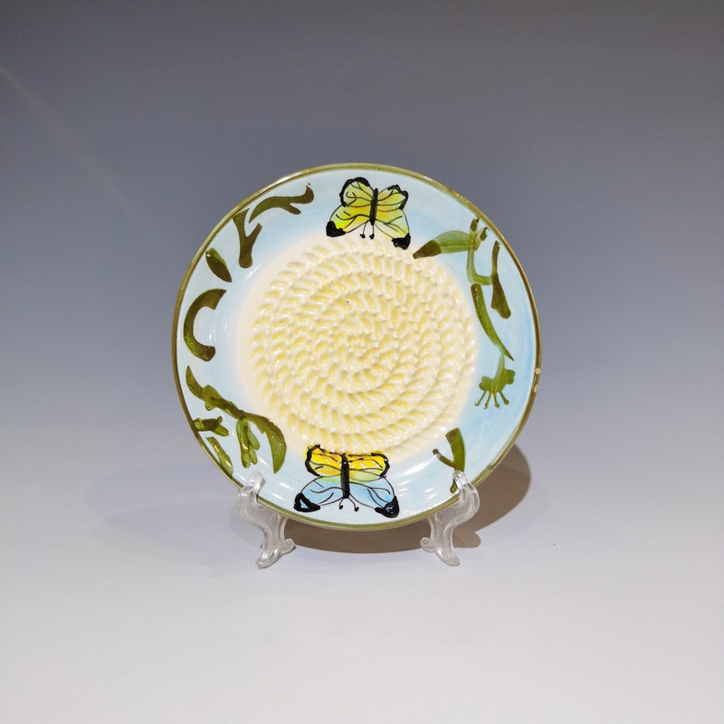 Wholesale Custom Design Ceramic Garlic Grater Plate Butterfly