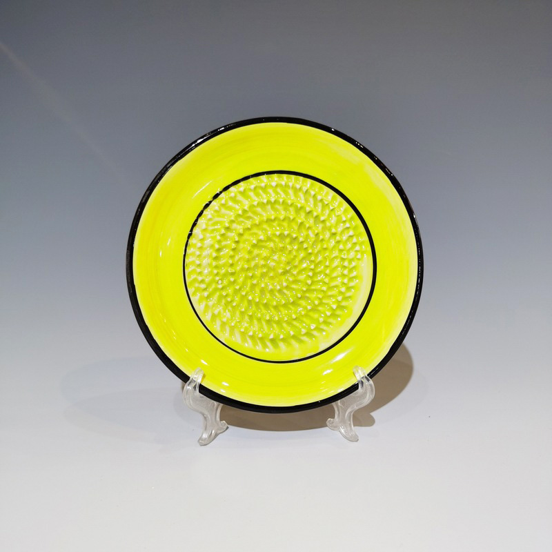 Wholesale Hand Painting Ceramic Grater Plate Color Yellow