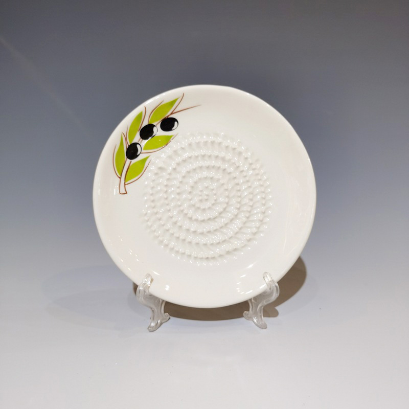 Wholesale Custom Design Ceramic Grater Plate Decal Olive