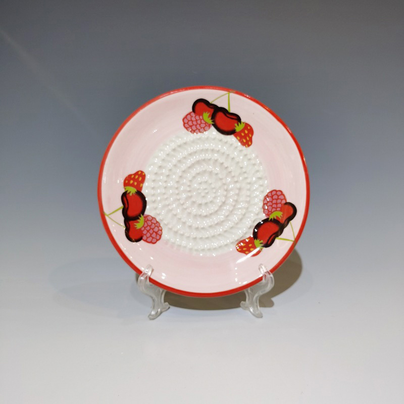 Wholesale Custom Design Ceramic Grater Plate Decal Strawberry