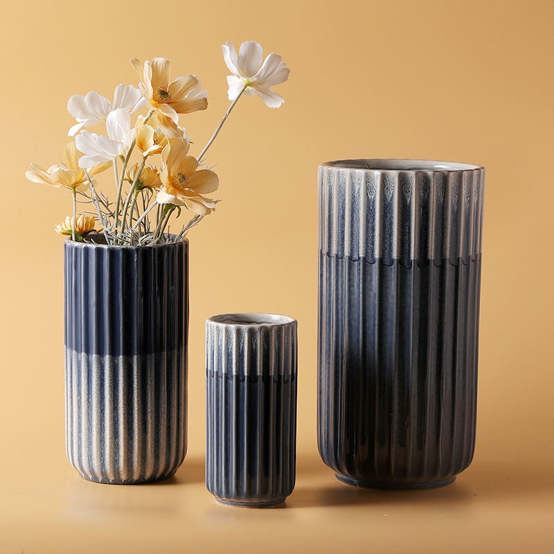 Wholesale Custom Stoneware Contrast Color Flower Vase