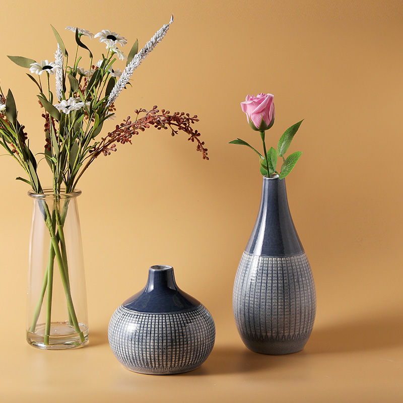 Wholesale Custom Stoneware Oval-Shaped Flower Vase Pot